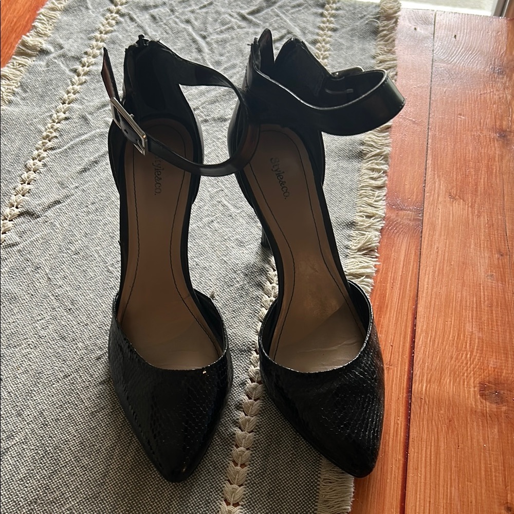 Black Ankle Strap Heels